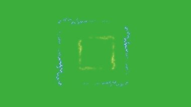 Animasyon video elektrik element efekti yeşil ekran arka planında hareket ediyor