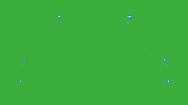 Animasyon video elektrik element efekti yeşil ekran arka planında hareket ediyor