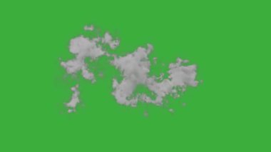 Animasyon video duman patlama ögesi efekti yeşil ekran arka planında hareket ediyor