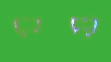 Animasyon video duman patlama ögesi efekti yeşil ekran arka planında hareket ediyor