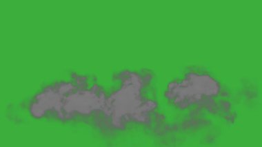 Animasyon video duman patlama ögesi efekti yeşil ekran arka planında hareket ediyor