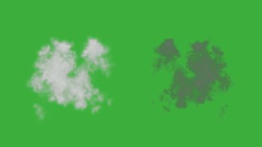 Animasyon video duman patlama ögesi efekti yeşil ekran arka planında hareket ediyor