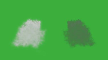Animasyon video duman patlama ögesi efekti yeşil ekran arka planında hareket ediyor