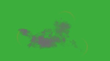 Animasyon video duman patlama ögesi efekti yeşil ekran arka planında hareket ediyor 