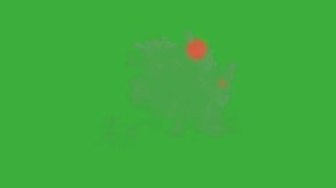 Animasyon video duman patlama ögesi efekti yeşil ekran arka planında hareket ediyor 