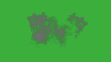 Animasyon video duman patlama ögesi efekti yeşil ekran arka planında hareket ediyor 