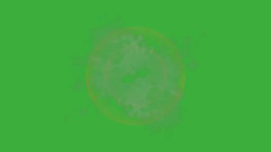 Animasyon video duman patlama ögesi efekti yeşil ekran arka planında hareket ediyor 