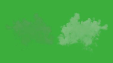 Animasyon video duman patlama ögesi efekti yeşil ekran arka planında hareket ediyor 