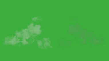 Animasyon video duman patlama ögesi efekti yeşil ekran arka planında hareket ediyor 