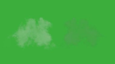 Animasyon video duman patlama ögesi efekti yeşil ekran arka planında hareket ediyor 