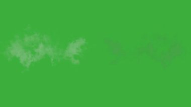Animasyon video duman patlama ögesi efekti yeşil ekran arka planında hareket ediyor 