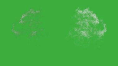 Animasyon video duman patlama ögesi efekti yeşil ekran arka planında hareket ediyor 