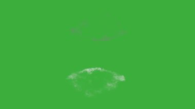 Yeşil ekran arka planında hareket eden canlandırma video duman elemanı efekti