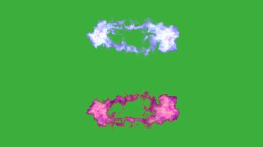Yeşil ekran arka planında hareket eden canlandırma video duman elemanı efekti