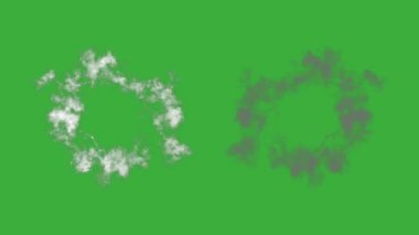 Yeşil ekran arka planında hareket eden canlandırma video duman elemanı efekti