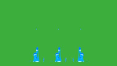  Yeşil ekranda hareket eden canlandırma video sıvı element efekti