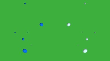 Yeşil ekran arkaplanında hareket eden canlandırma video kabarcık etkisi