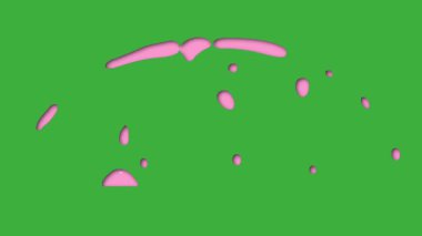 Yeşil ekran arkaplanında hareket eden canlandırma video kabarcık etkisi