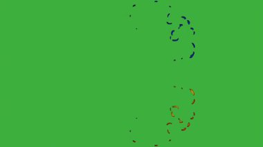 Animasyon video yangın elemanı efekti yeşil ekran arka planında hareket ediyor 
