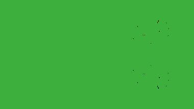 Animasyon video yangın elemanı efekti yeşil ekran arka planında hareket ediyor 