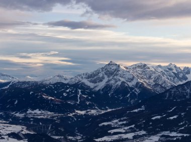 Alpine mountain landscape at dusk