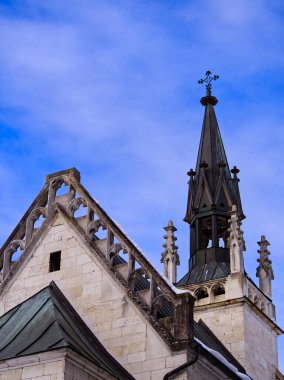 Catholic church crop during wintertime in the southern Germany 