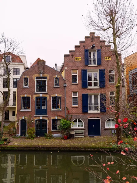 Utrecht Canal Architecture Cloudy Day Netherlands High Quality Photo — Stock Photo, Image