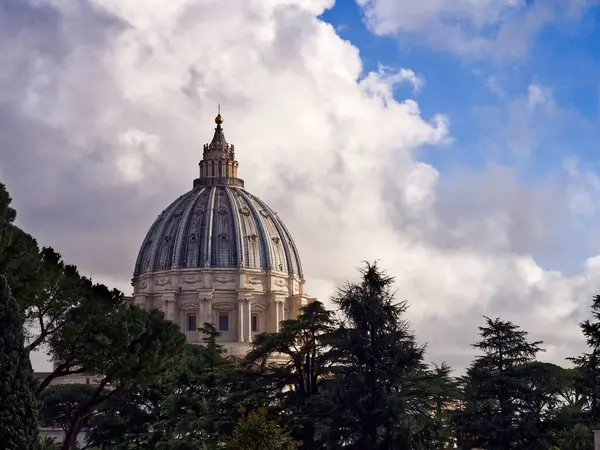 Saint Peter Basilica Dome Cloudy Spring Afternoon Vatican City Rome Royalty Free Stock Photos