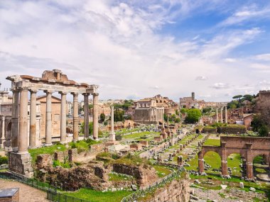 Roma Forumu güneşli bahar gününde, Roma, İtalya. Yüksek kalite fotoğraf