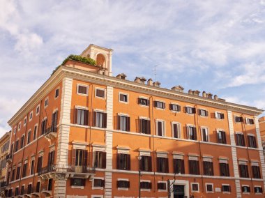 Şehir manzaralı bina cephesi, Roma, İtalya. Yüksek kalite fotoğraf