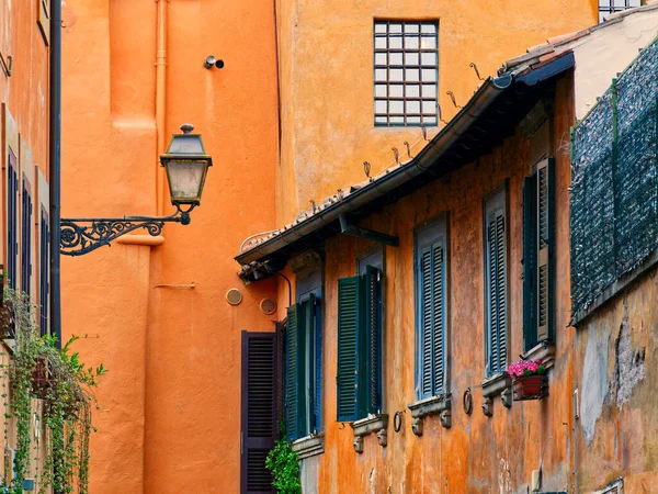 Building facades and architectural photography orange views in Rome, Italy