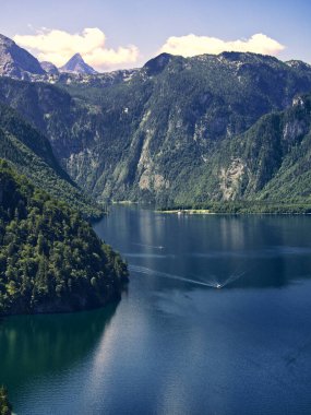 Majestic Portrait view of Konigssee lake in Bavaria, Germany. High quality photo clipart