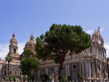 The Saint Agatha basilica cathedral in a sunny summer day. Catania, Sicily  clipart