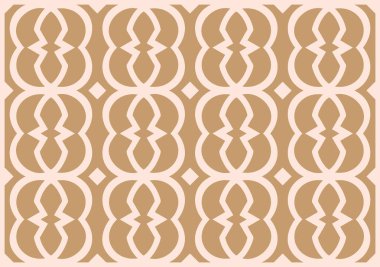 Kahverengi ve bej renkli geometrik şekilli soyut, dikişsiz desen. Bu tasarım, arka planlar, tekstil ve dekoratif amaçlar için mükemmel bir yinelenen motifi içerir. Şablon şık ve moda bir görünüm sunuyor..