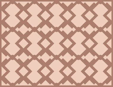 Elmasları, zikzakları ve daireleri olan geometrik, pürüzsüz bir desen. Bu tasarım, modern ve modaya uygun bir arkaplan oluşturarak, nötr ve dünyevi tonlarda tekrarlayan geometrik şekilleri içerir. Çeşitli tasarım projeleri için mükemmel.