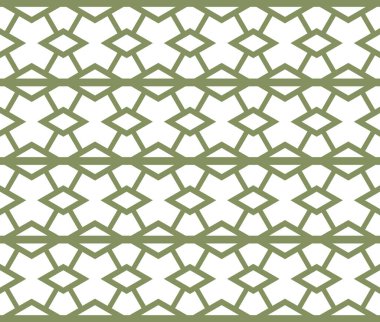 Geometrik dikişsiz desen beyaz arkaplanda izole edildi. Bu soyut tasarım, arka plan, doku ve modern tasarımlar için mükemmel tekrarlayan bir geometrik desen içerir.