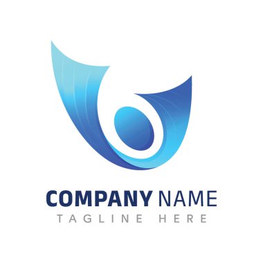 Soyut Mavi Gradyan Logo Tasarımı: Modern, Dinamik ve Profesyonel Şirket Markası.