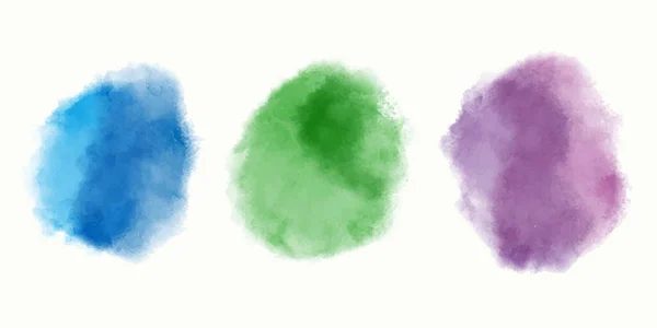 白を基調とした色彩の水彩画のセット 手描きベクトルイラスト 紫の塊 — ストックベクタ