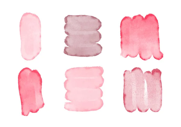 赤いピンクの水彩汚れ 絵の具ストローク ベクターイラスト — ストックベクタ