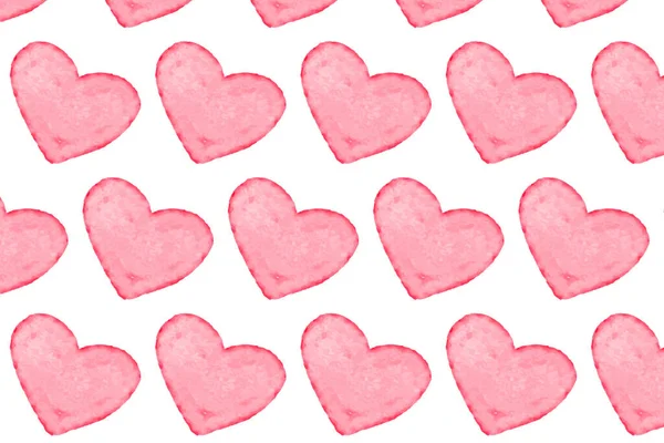 Безшовний Візерунок Акварельних Сердець Рожевий Акварельний Візерунок Серця Барвиста Акварельна — стоковий вектор