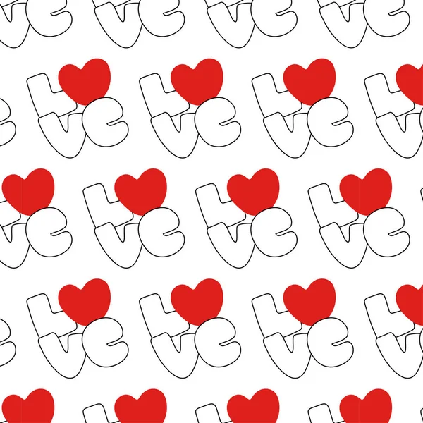 Любов Фон Безшовний Візерунок Любові Векторний Малюнок Ручної Ілюстрації Червоне — стоковий вектор