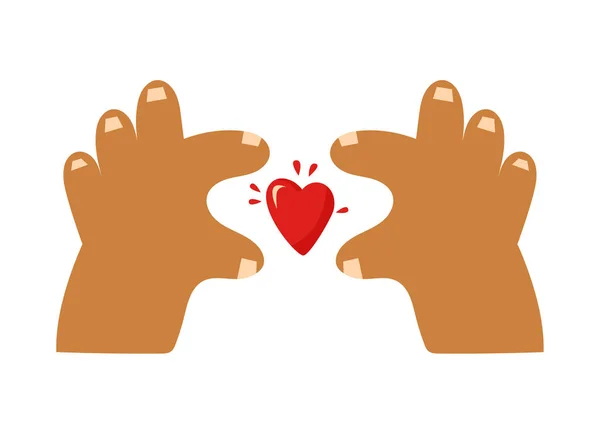 Cartoon Διανυσματική Απεικόνιση Των Δύο Χεριών Δείχνουν Χειρονομία Καρδιάς Έννοια — Διανυσματικό Αρχείο