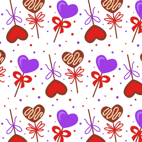 Fondo Del Día San Valentín Patrón Sin Costuras Con Corazones — Archivo Imágenes Vectoriales