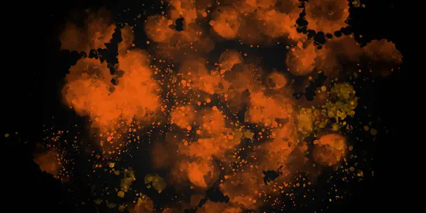 抽象的黑暗背景 水彩画飞溅 橙色调 — 图库矢量图片