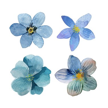 Çiçekli suluboya elementler. Düğün konsepti: Çiçekler. Çiçekli poster, davetiye. Tebrik kartları veya davetler için vektör düzenlemeleri.