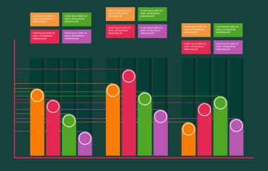 Negatif Trend Çubuğu Renkli Grafik Değerlendirme İşletme Ekonomik Durgunluğu