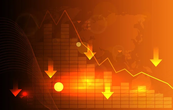Dół Strzałka Negatywny Bar Wykres Amortyzacja Biznes Ekonomiczny Recesja — Wektor stockowy