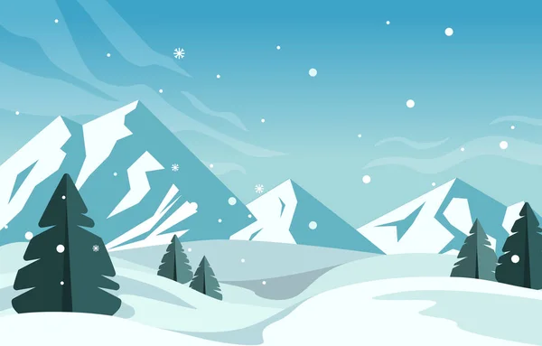 Зимний Снежный Ландшафт — стоковый вектор
