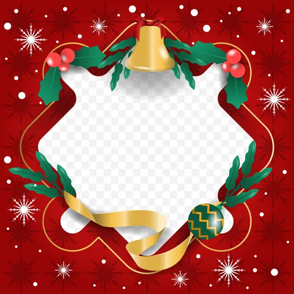 Joyeux Noël Cool Fond Rouge Espace Vide Design — Image vectorielle