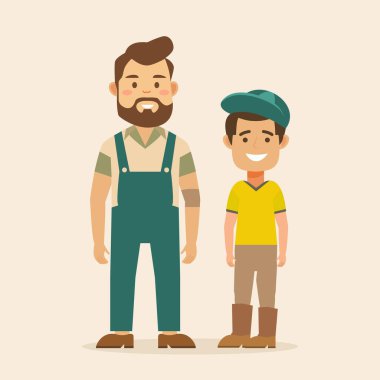 Baba ve Oğul Ailesinin Karakteri ile Babalar Günü Kutlamanız kutlu olsun.